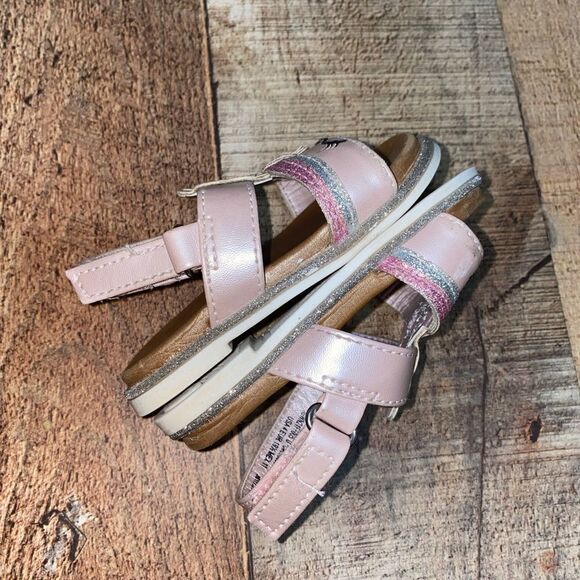 🎆 Wonder Nation Infant Girls' Unicorn Sandals Size 4 Pink - Picture 9 of 9